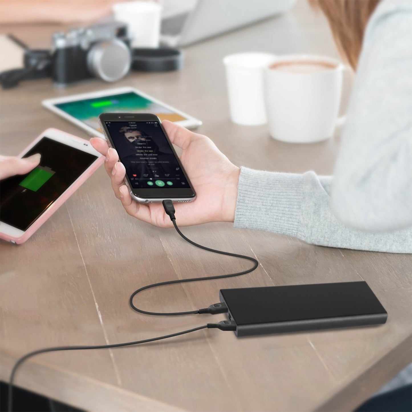 20000mAh Power Bank Portable External Battery Pack Phone Charger With Dual USB Output Type C Micro USB Input