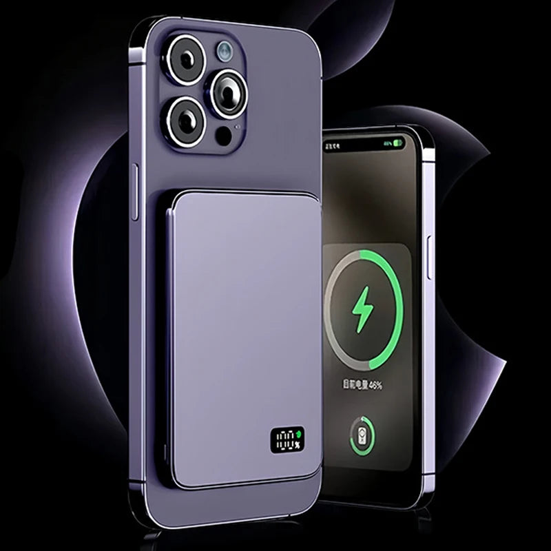 Ultra-Slim 10,000mAh MagSafe Power Bank – Snap-On, Fast, and Always Ready.