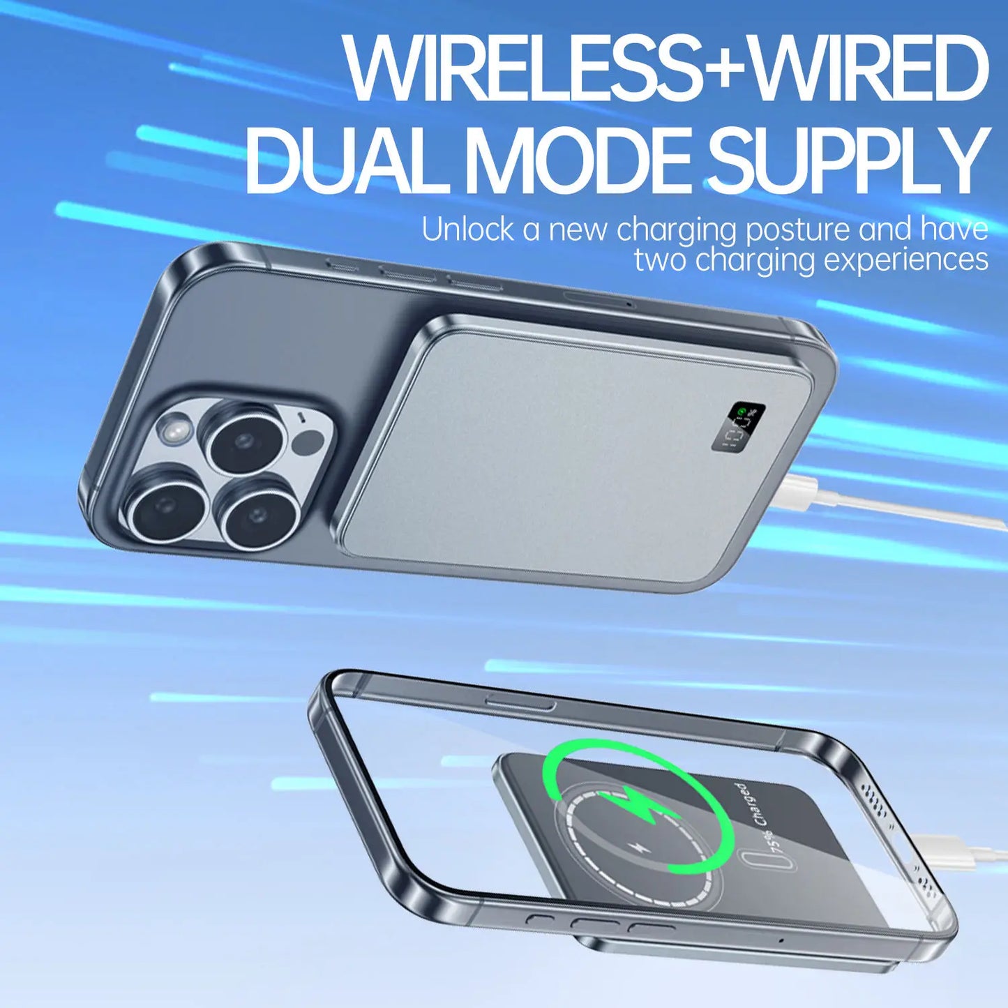 Ultra-Slim 10,000mAh MagSafe Power Bank – Snap-On, Fast, and Always Ready.