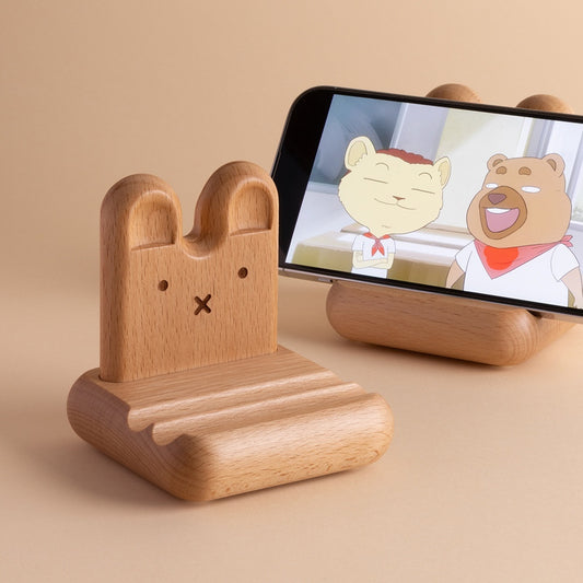 Creative Bunny Tatami Wooden Mobile Phone Stand
