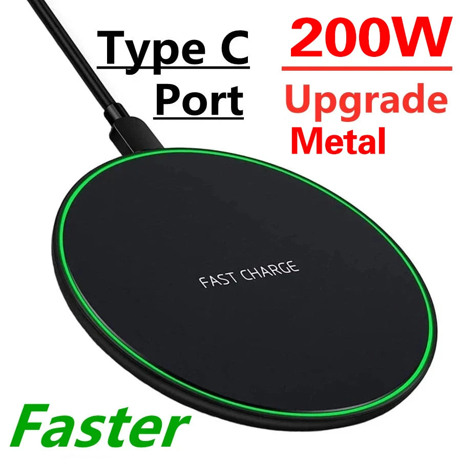 200W Fast Wireless Charging Pad – For iPhone, Samsung & More