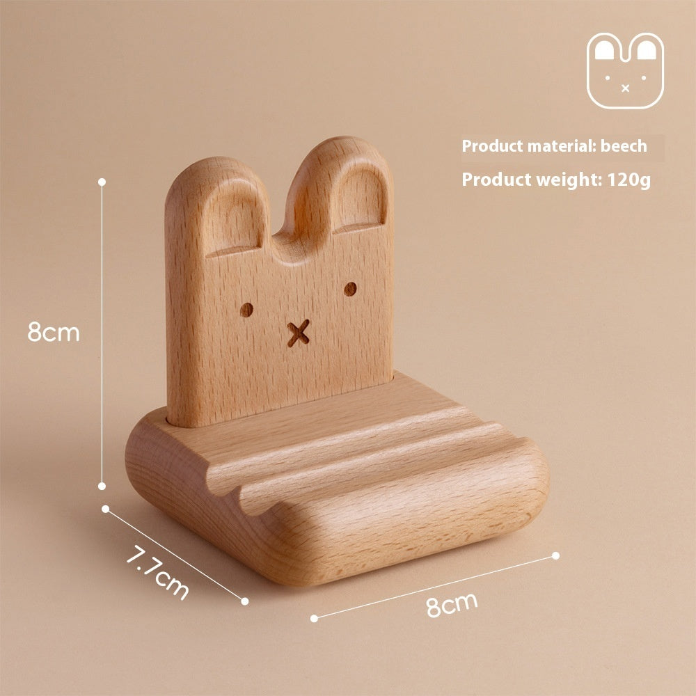 Creative Bunny Tatami Wooden Mobile Phone Stand