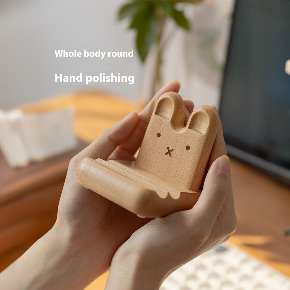 Creative Bunny Tatami Wooden Mobile Phone Stand